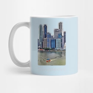 Amphibious Vehicle in front of Singapore Skyline Mug